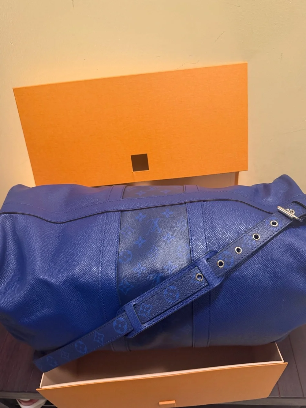 Louis Vuitton Keepall Bandoulière 50 in Pacific Blue, a discontinued colorway